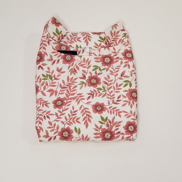 Charter Club Sheath Dress Women's Size 10 Cotton Pink Poppy Floral Zipper VTG - Picture 16 of 16